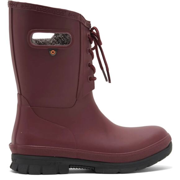 BOGS Amanda Boots Size 6 Burgundy Red Faux Shearling Lined Waterproof Rubber - Picture 1 of 14